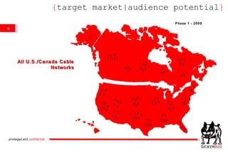 { target market|audience potential } Phase 1 - 2009 All U.S./Canada Cable Networks privileged and  confidential 