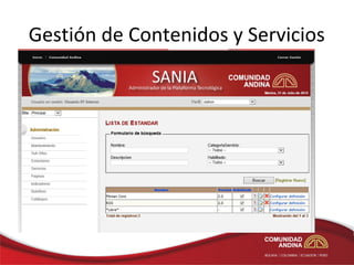 Gestión de Contenidos y Servicios
 