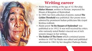 life and works of sarojini naidu