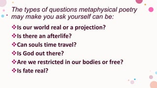 Metaphysical Poetry | PPTX