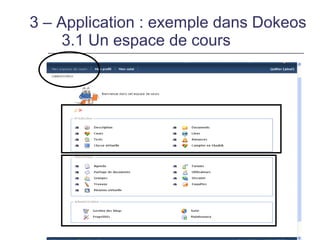3 – Application : exemple dans Dokeos
    3.1 Un espace de cours
 