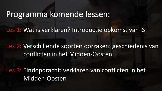 Conflicten in het Midden-Oosten les 1 | PPT
