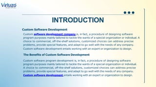 Benefits of Custom Software Development | PPTX
