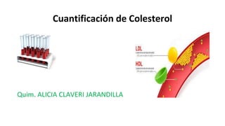 Cuantificación de Colesterol
Quim. ALICIA CLAVERI JARANDILLA
 