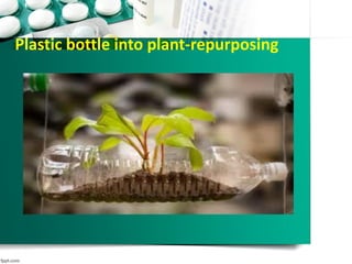 Plastic bottle into plant-repurposing
 