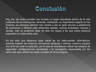 Ppt seguridad en las redes sociales | PPTX