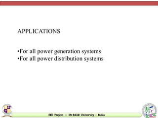 APPLICATIONS
•For all power generation systems
•For all power distribution systems
 