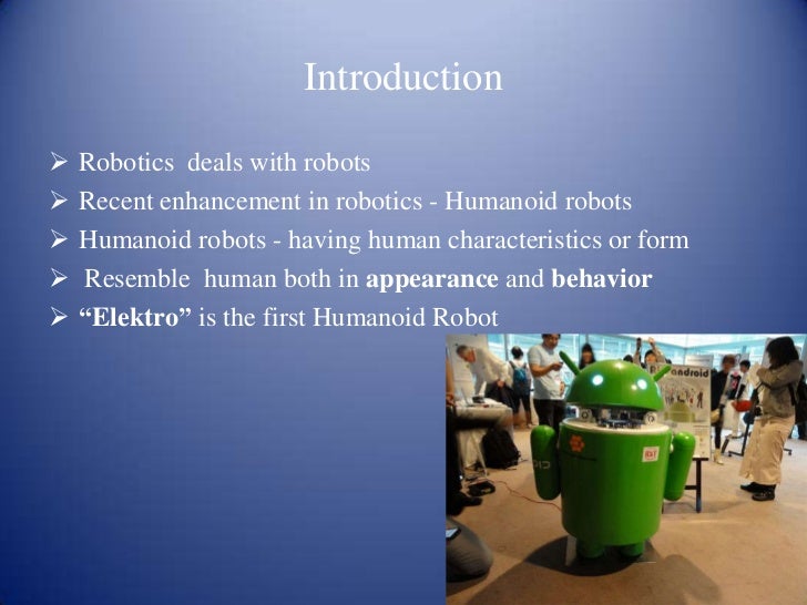 introduction to humanoid robotics