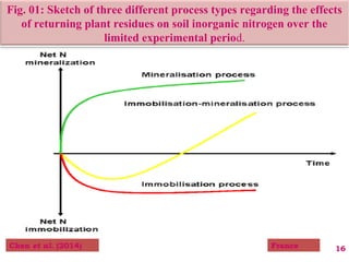 16
Fig. 01: Sketch of three different process types regarding the effects
of returning plant residues on soil inorganic nitrogen over the
limited experimental period.
Chen et al. (2014) France
 