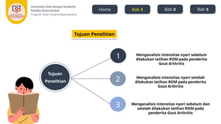 PPT SEMPRO PENGARUH ROM TERHADAP INTENSITAS NYERI SENDI pada PENDERITA ...