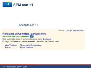 SEM con +1




                         Anuncios con +1




Curso Superior Universitario Marketing 2.0 El Nuevo Cliente
  Posicionamiento SEO + SEM
 