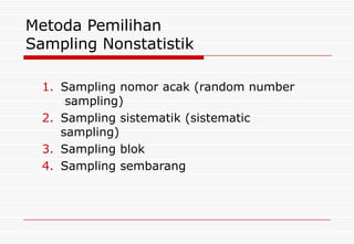 Metode Self Sampling PPT Sesi 2 - Samoling Audit dan Metode sampling | PPTX