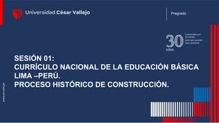 SESIÓN 01:
CURRÍCULO NACIONAL DE LA EDUCACIÓN BÁSICA
LIMA –PERÚ.
PROCESO HISTÓRICO DE CONSTRUCCIÓN.
Pregrado
 