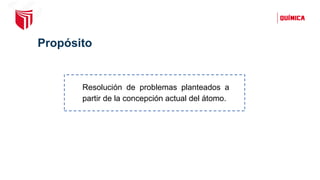 Propósito
Resolución de problemas planteados a
partir de la concepción actual del átomo.
 