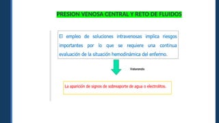 PRESION VENOSA CENTRAL Y RETO DE FLUIDOS
 