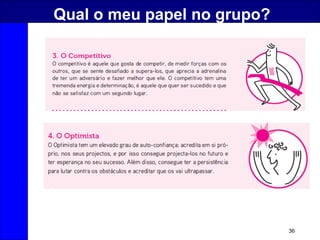 36
Qual o meu papel no grupo?
 