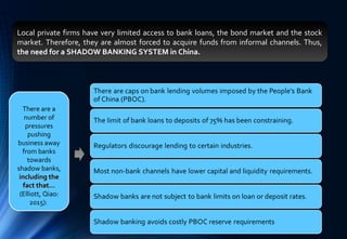 Is the System of Shadow Banking in China a risk for the Chinese ...