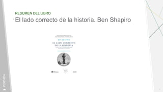 RESUMEN DEL LIBRO
1
PORTADA
El lado correcto de la historia. Ben Shapiro
 