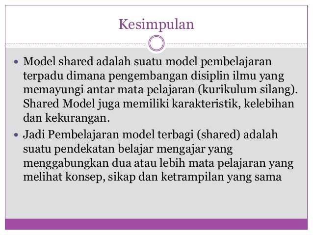 Ppt pemebelajaran terpadu model shared