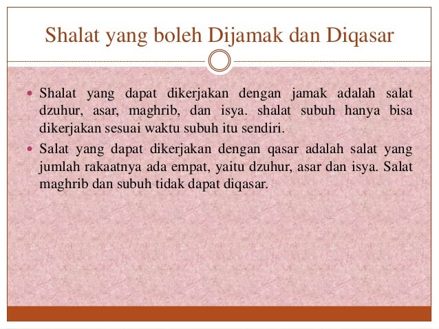 Ppt Sholat Jamak Dan Qosor Pai Kls 1