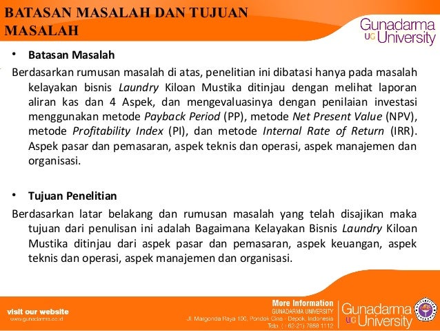 Contoh Laporan Studi Kelayakan Bisnis Laundry Doc Kumpulan Contoh Laporan