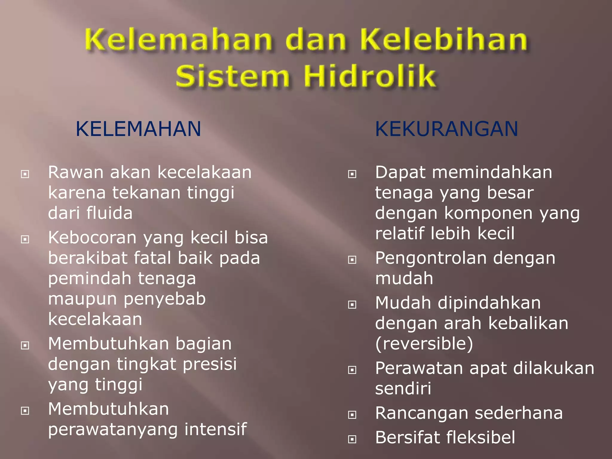 Ppt sistem hidrolik dan pneumatik