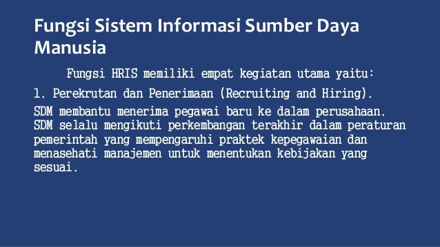 Ppt Sistem Informasi Manajemen Database Human Resourches Information