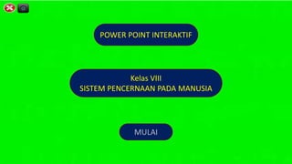 POWER POINT INTERAKTIF
Kelas VIII
SISTEM PENCERNAAN PADA MANUSIA
MULAI
 