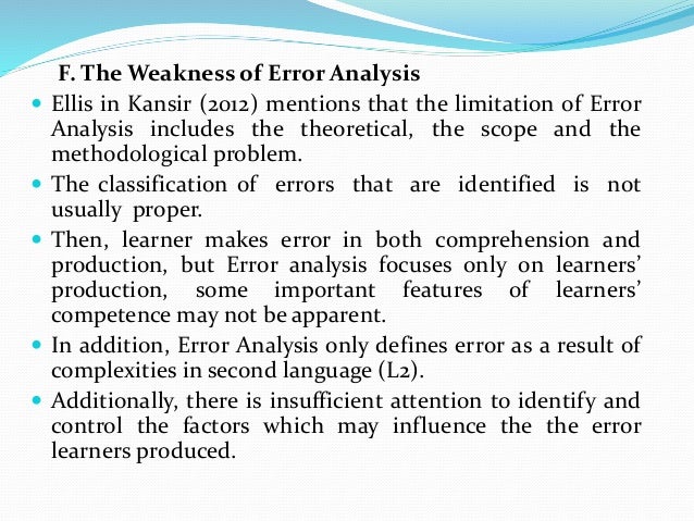 Error Analysis The Second And Foreign Language