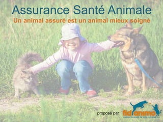 Assurance Santé Animale
proposé par
Un animal assuré est un animal mieux soigné
 