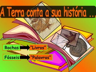 A Terra conta a sua história ... Rochas “ Livros” Fósseis “ Palavras” 