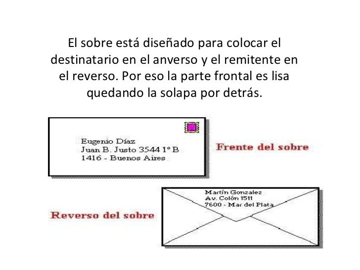 Carta Remitente Y Destinatario En Un Sobre Tamaño Oficio