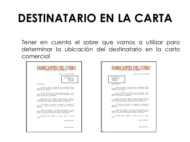 Los sobres y la correspondencia comercial