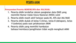 PPT SOSIALISASI POS AKMI 2023 JENJANG MI | PDF