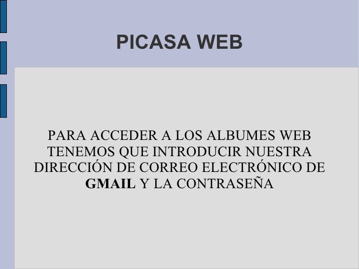 Álbum de Web: Picasa web