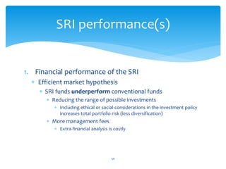 Sri Example Socially Responsible Investment (SRI) | PDF
