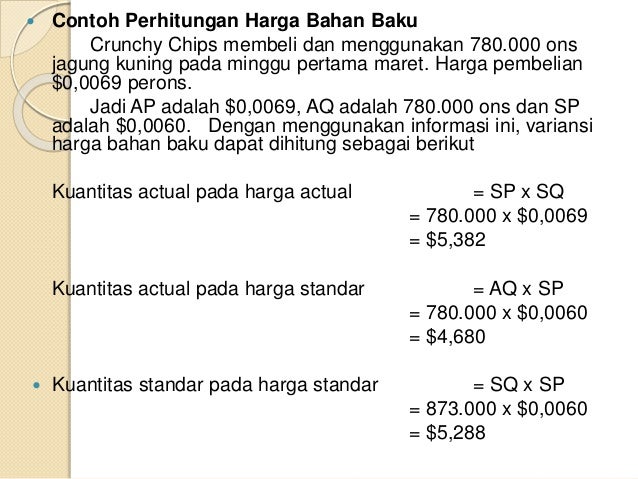 Contoh Soal Standar Costing