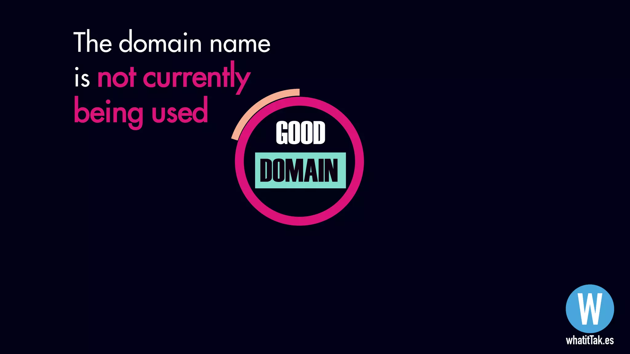 GOOD
DOMAIN
The domain name
is not currently
being used
 