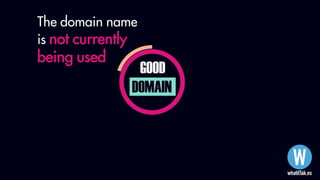 GOOD
DOMAIN
The domain name
is not currently
being used
 
