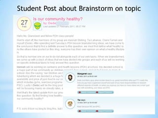 Student Post about Brainstorm on topic