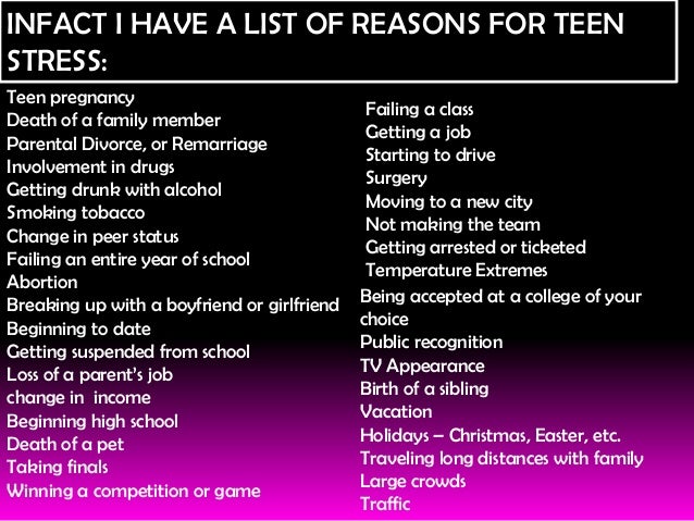 Teenage dating stress