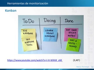 54
Herramientas de monitorización
Kanban
https://www.youtube.com/watch?v=I-H-WXAX_oM (3,40’)
 