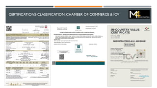 CERTIFICATIONS-CLASSIFICATION, CHAMBER OF COMMERCE & ICV
 