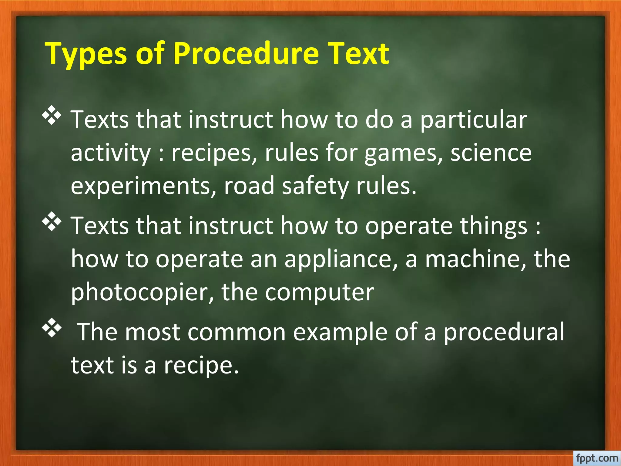 PROCEDURE TEXT | PPT