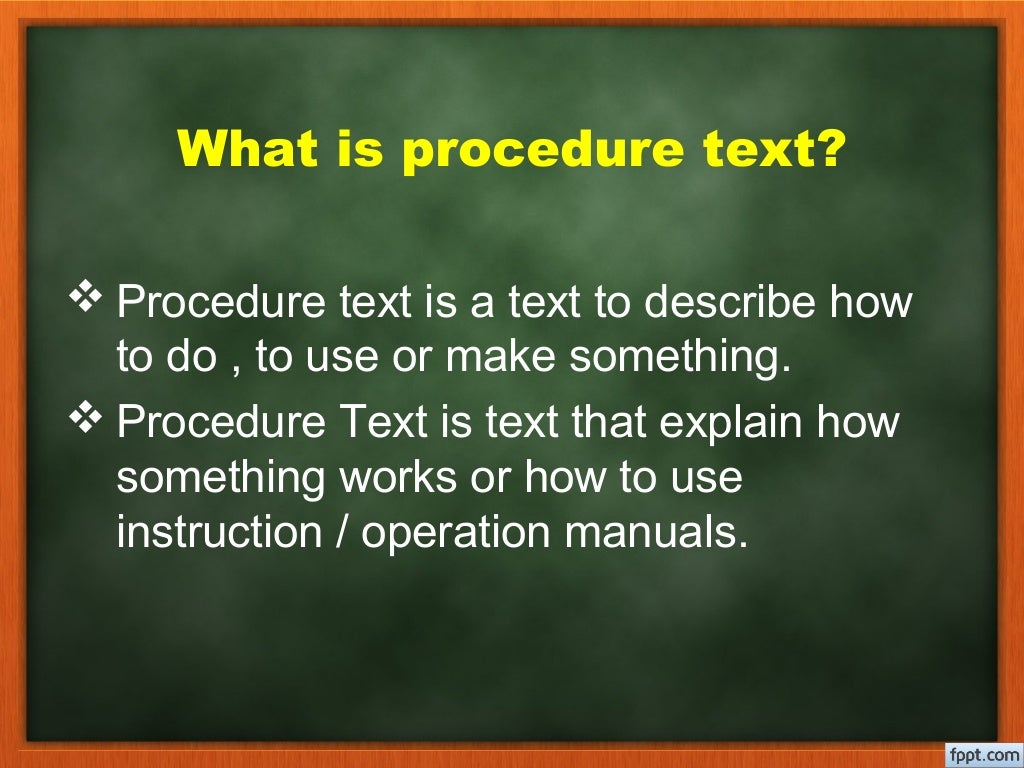 PROCEDURE TEXT