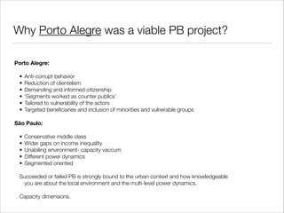 PB - Participatory Budget; Case Studies: Brazil and Argentina | PDF