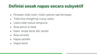 ppt meekanisme sesak napas pada kelainan respirasi | PPTX