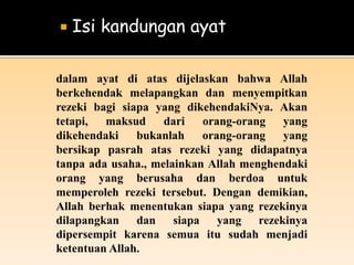  Isi kandungan ayat
 