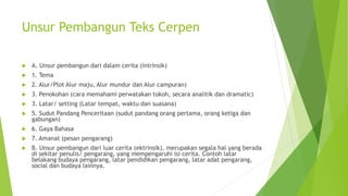 Teks Setting PPT Teks Cerpen tentang pengertian dan unsur unsur .ppt