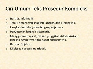 Ppt Teks Prosedur Komplek